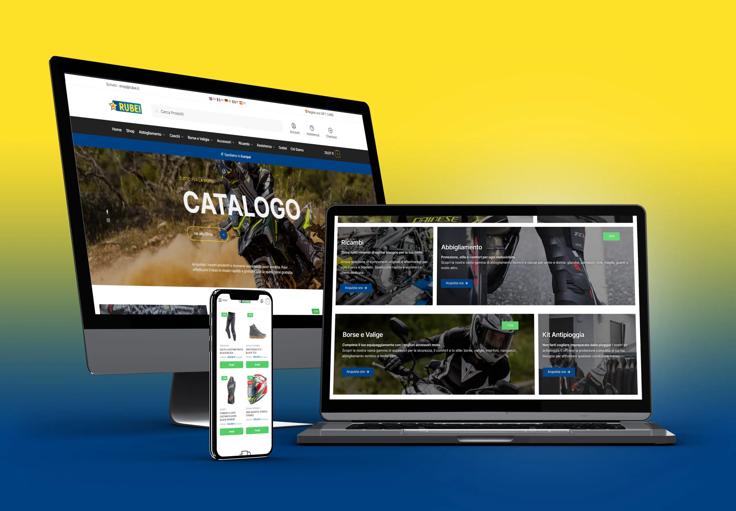 E-commerce Rubei Moto - negozio online realizzato da Made Lab - Made Lab